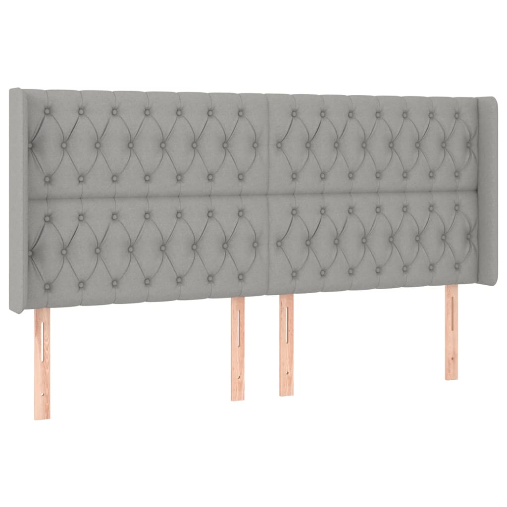 Letto a Molle Materasso e LED Grigio Chiaro 180x200 cm Tessuto