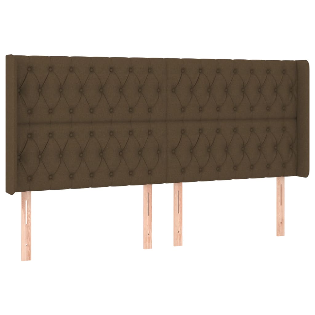 Letto a Molle Materasso e LED MarroneScuro 180x200cm in Tessuto