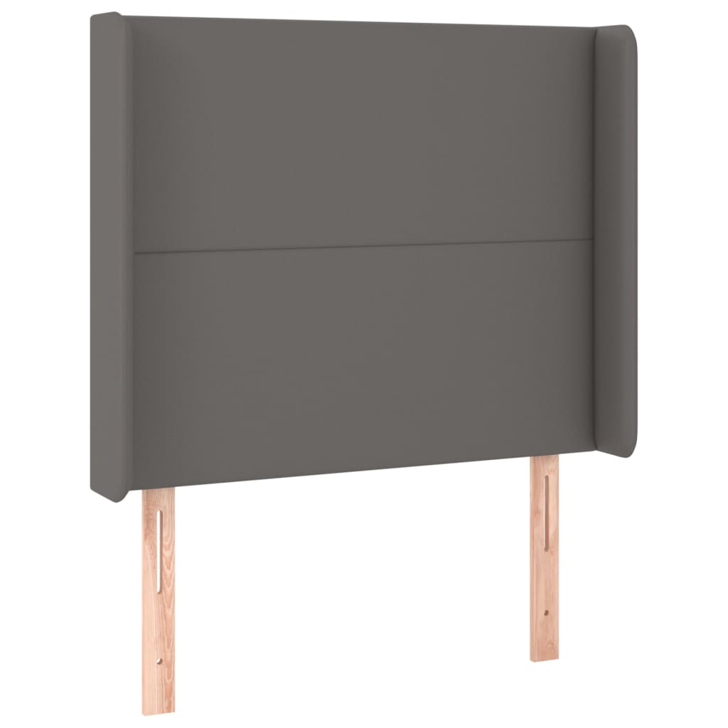Giroletto Molle con Materasso e LED Grigio 90x190cm Similpelle