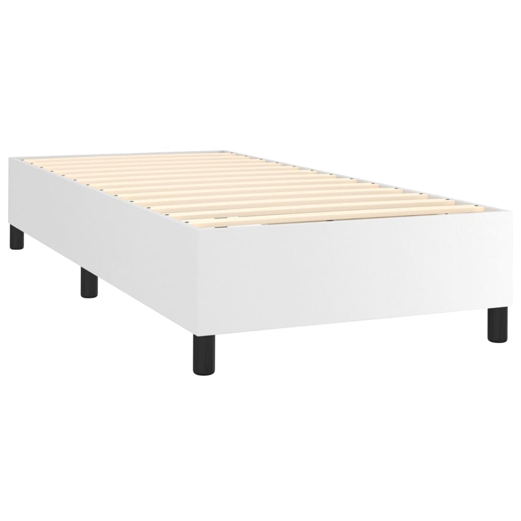 Giroletto Molle con Materasso e LED Bianco 100x200cm Similpelle - homemem39