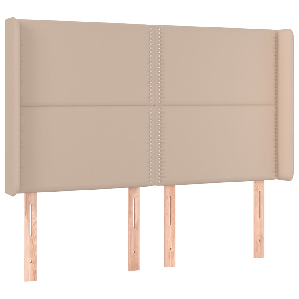 Giroletto Molle Materasso e LED Cappuccino 140x200cm Similpelle