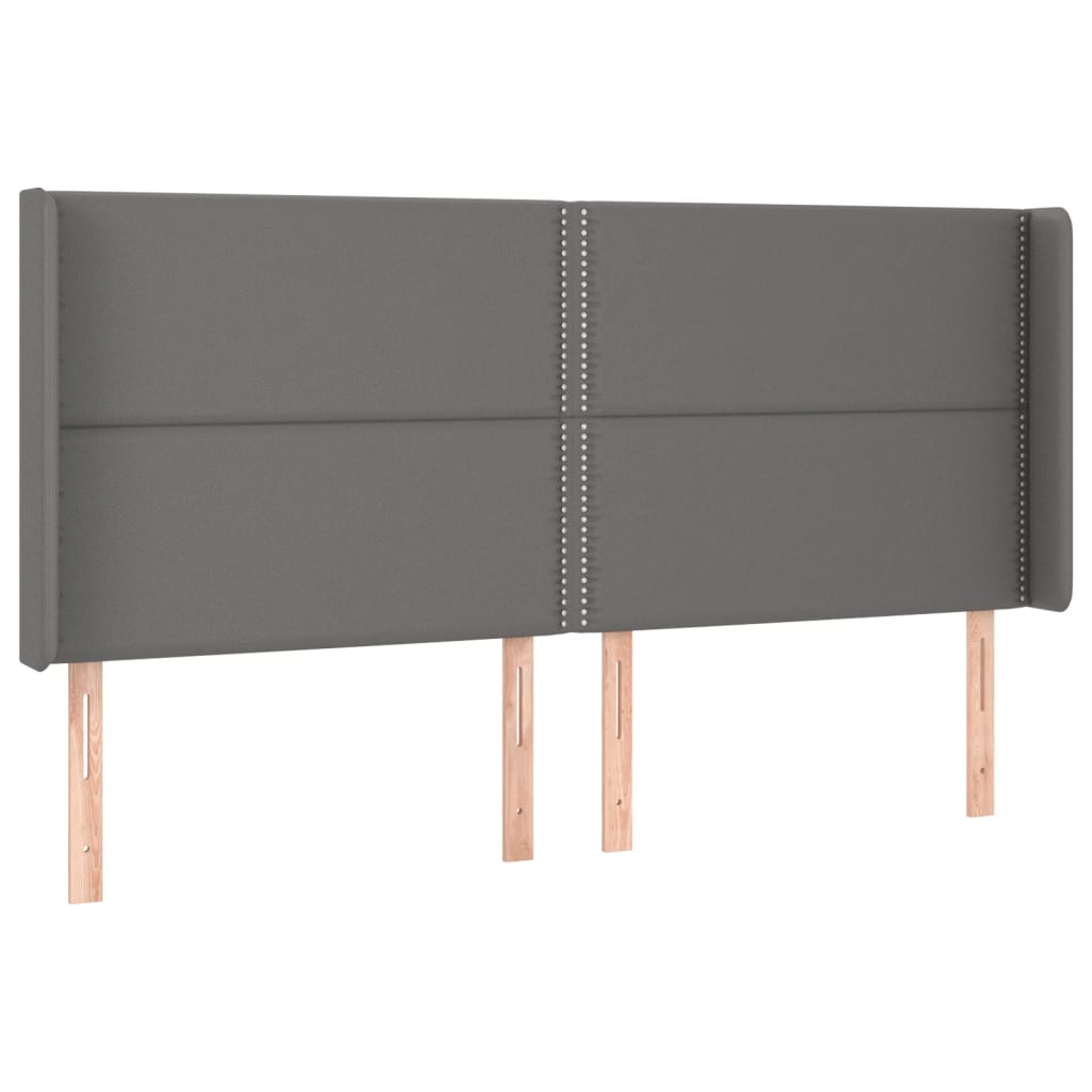 Giroletto Molle con Materasso e LED Grigio 200x200cm Similpelle