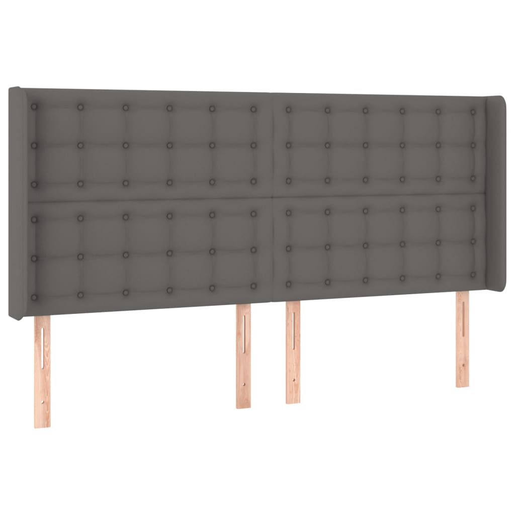 Giroletto Molle con Materasso e LED Grigio 180x200cm Similpelle
