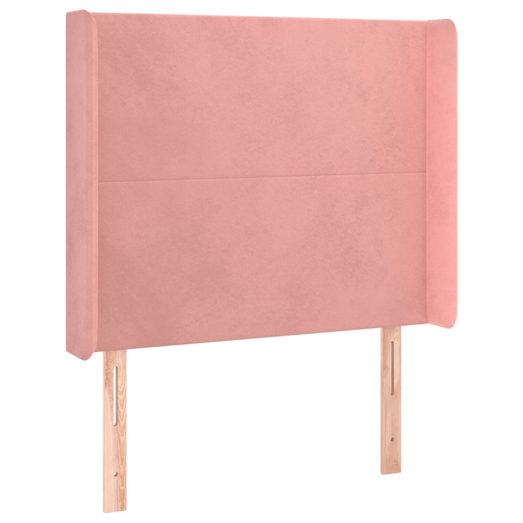 Letto a Molle con Materasso e LED Rosa 80x200 cm in Velluto