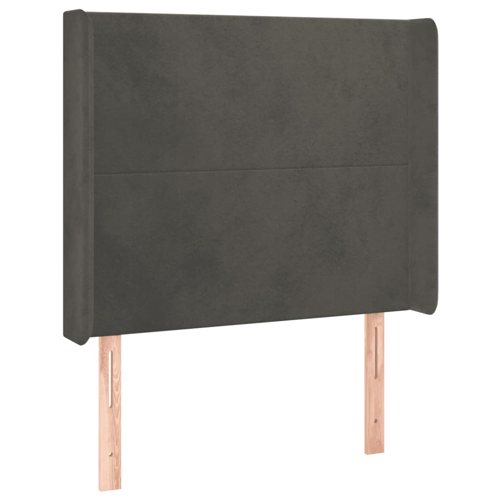 Letto a Molle con Materasso e LED Grigio Scuro 100x200 cm