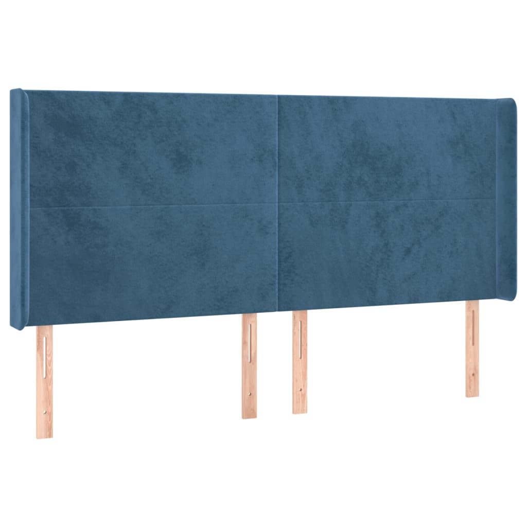 Letto a Molle con Materasso e LED Blu Scuro 180x200 cm