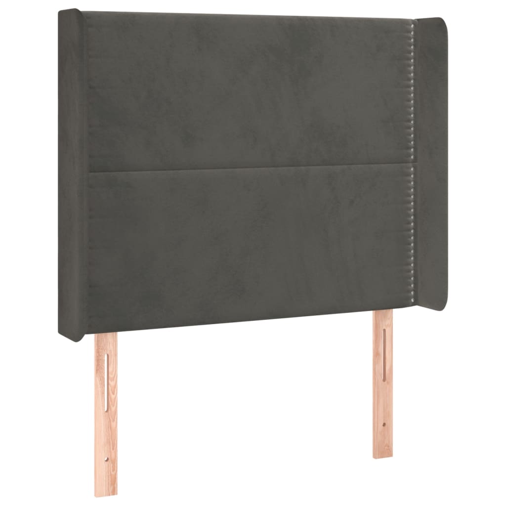 Letto a Molle con Materasso e LED Grigio Scuro 80x200cm Velluto - homemem39