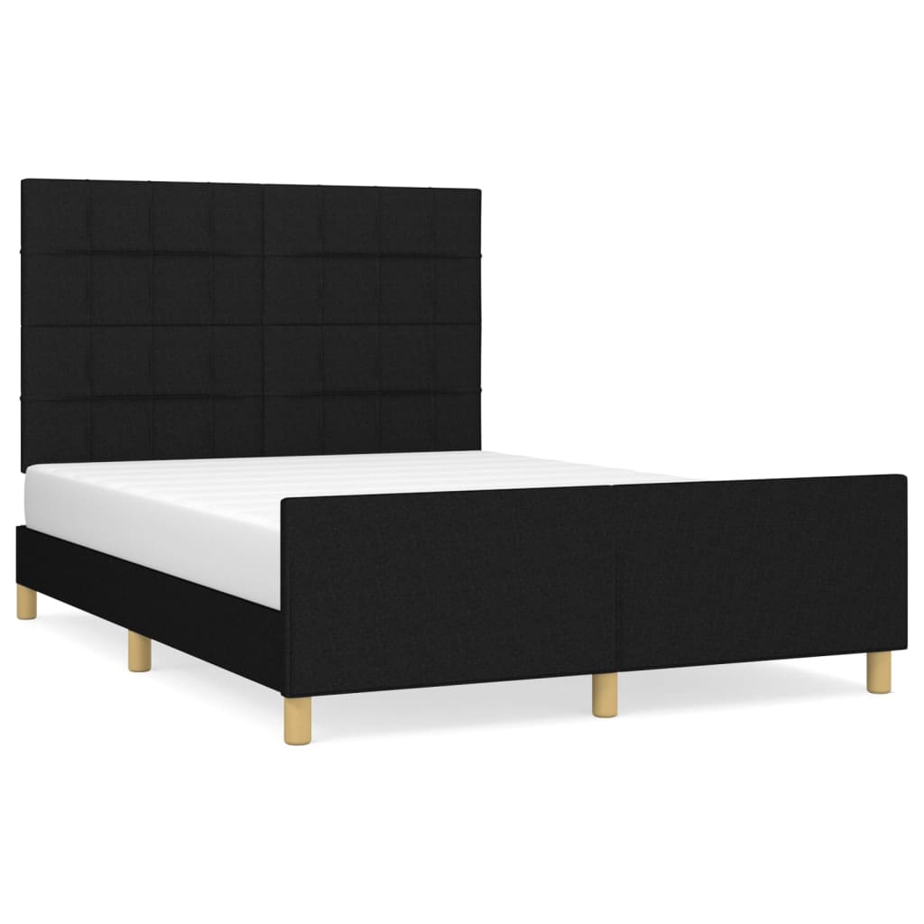 Giroletto senza Materasso Nero 140x200 cm in Tessuto