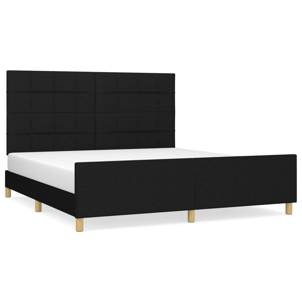 Giroletto senza Materasso Nero 160x200 cm in Tessuto