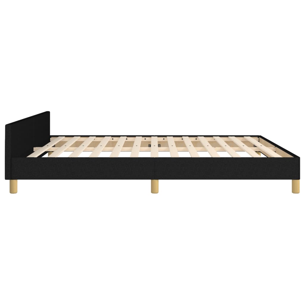 Giroletto senza Materasso Nero 160x200 cm in Tessuto