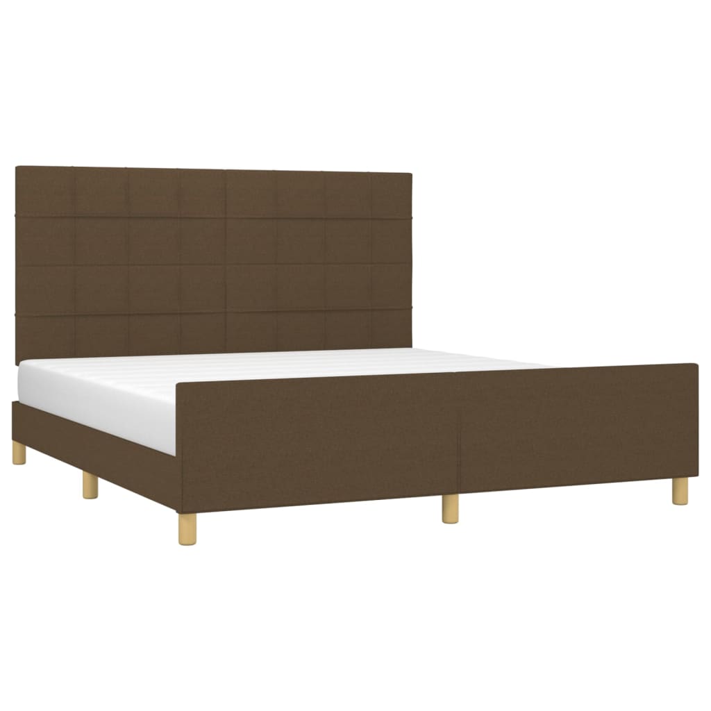 Giroletto senza Materasso Marrone Scuro 160x200 cm Tessuto