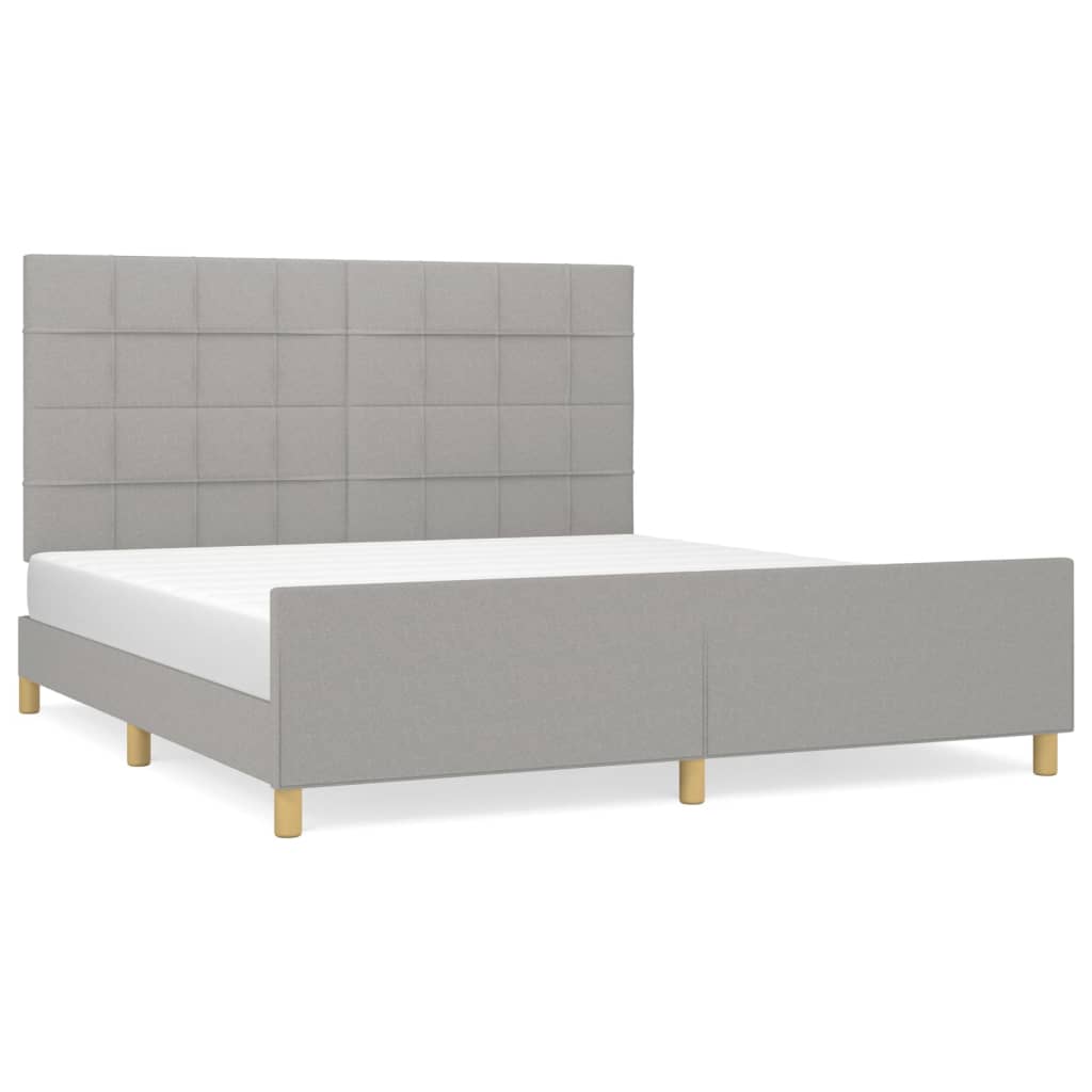 Giroletto senza Materasso Grigio Chiaro 180x200 cm Tessuto