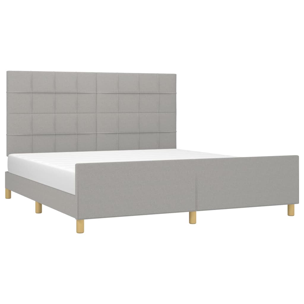 Giroletto senza Materasso Grigio Chiaro 180x200 cm Tessuto
