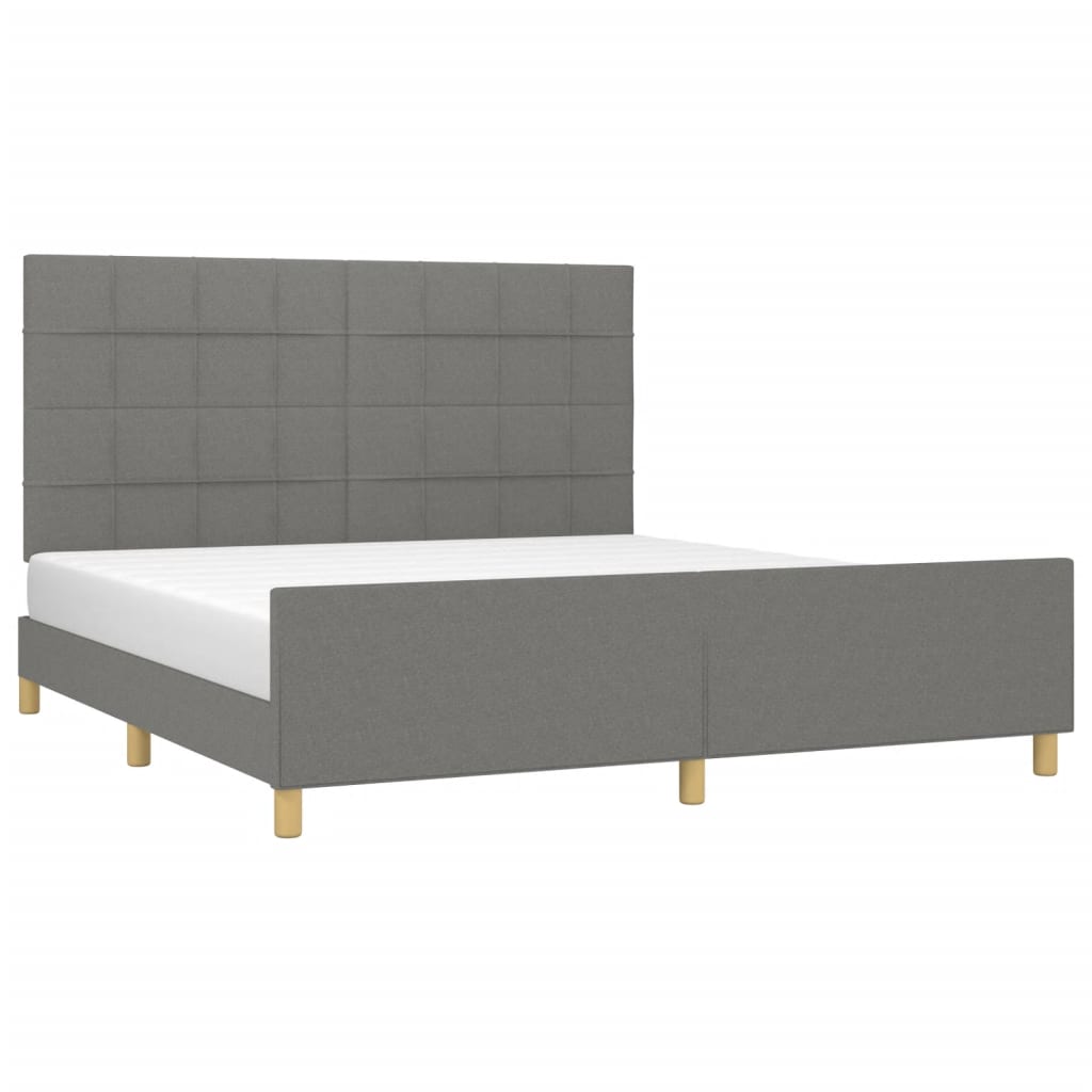 Giroletto senza Materasso Grigio Scuro 180x200 cm Tessuto