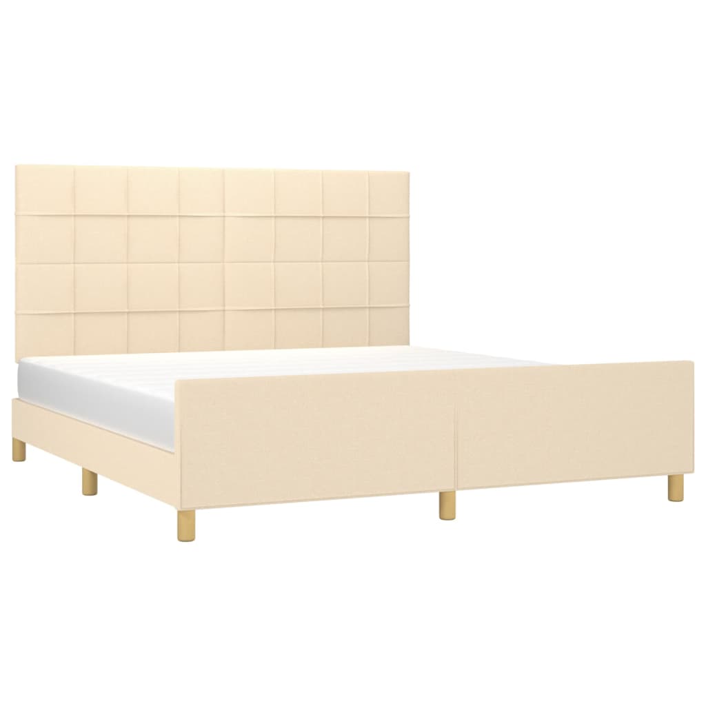 Giroletto senza Materasso Crema 180x200 cm in Tessuto