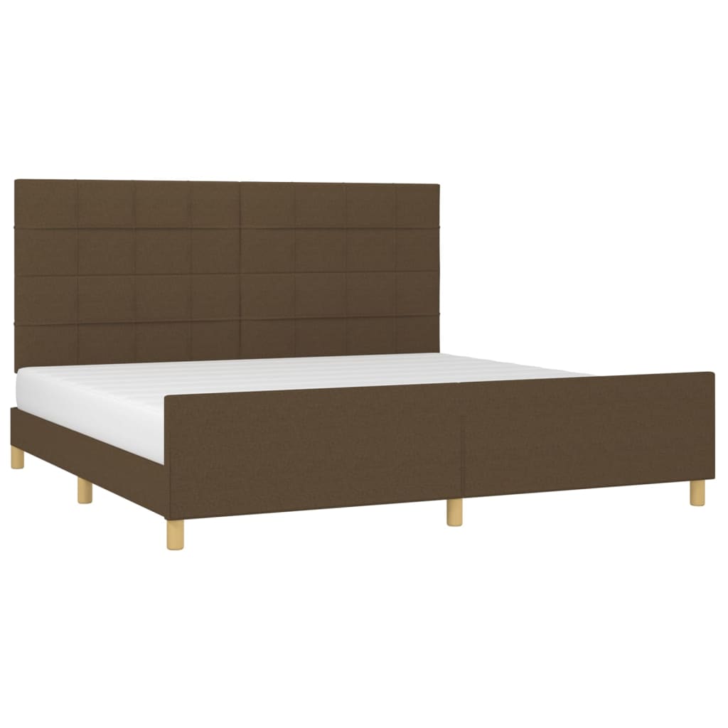Giroletto senza Materasso Marrone Scuro 200x200 cm in Tessuto