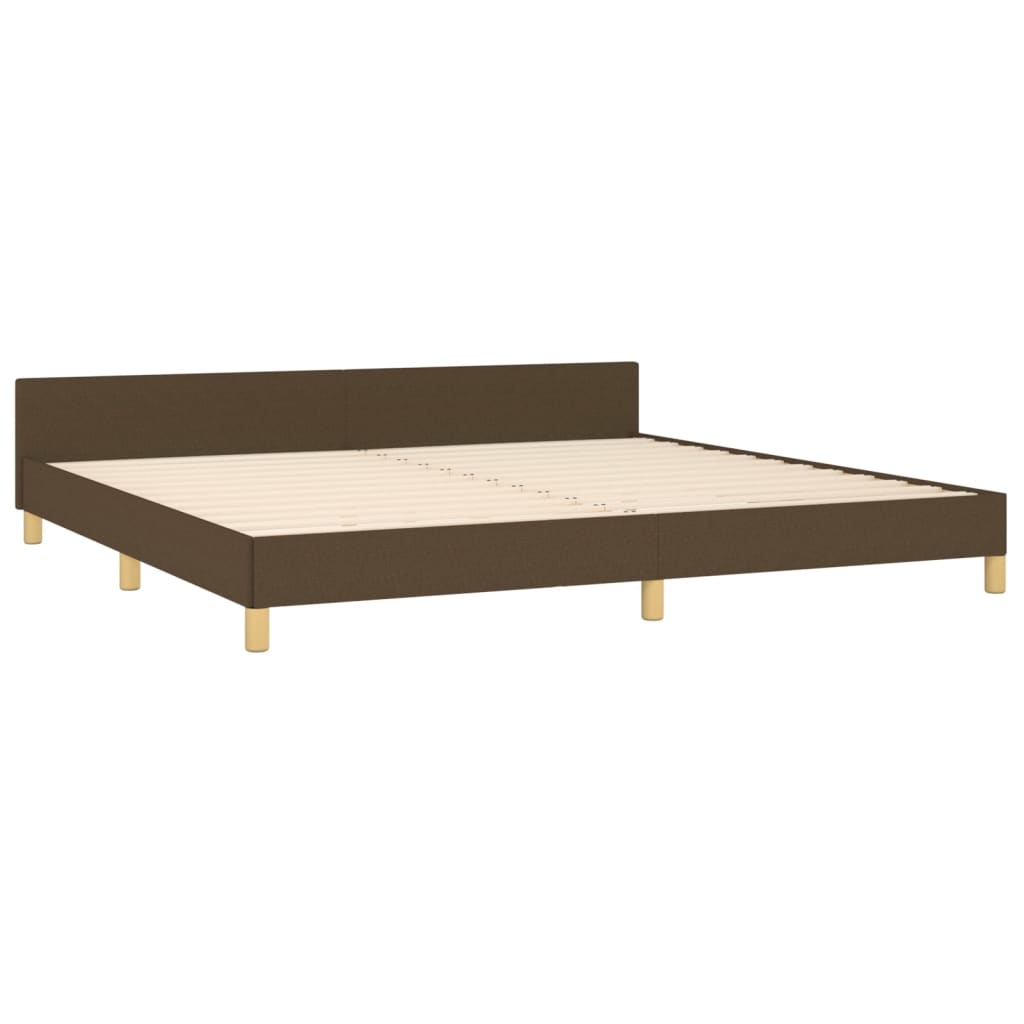 Giroletto senza Materasso Marrone Scuro 200x200 cm in Tessuto