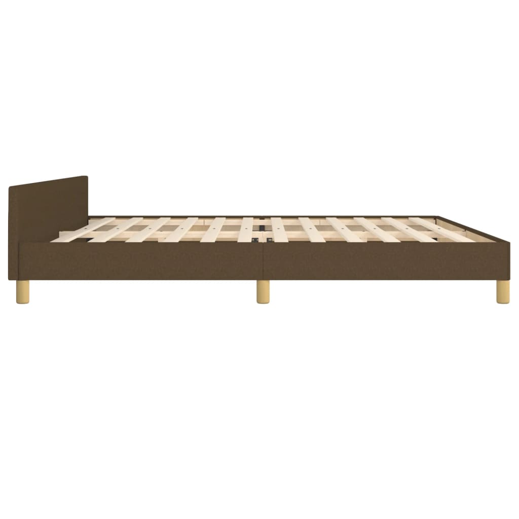 Giroletto senza Materasso Marrone Scuro 200x200 cm in Tessuto