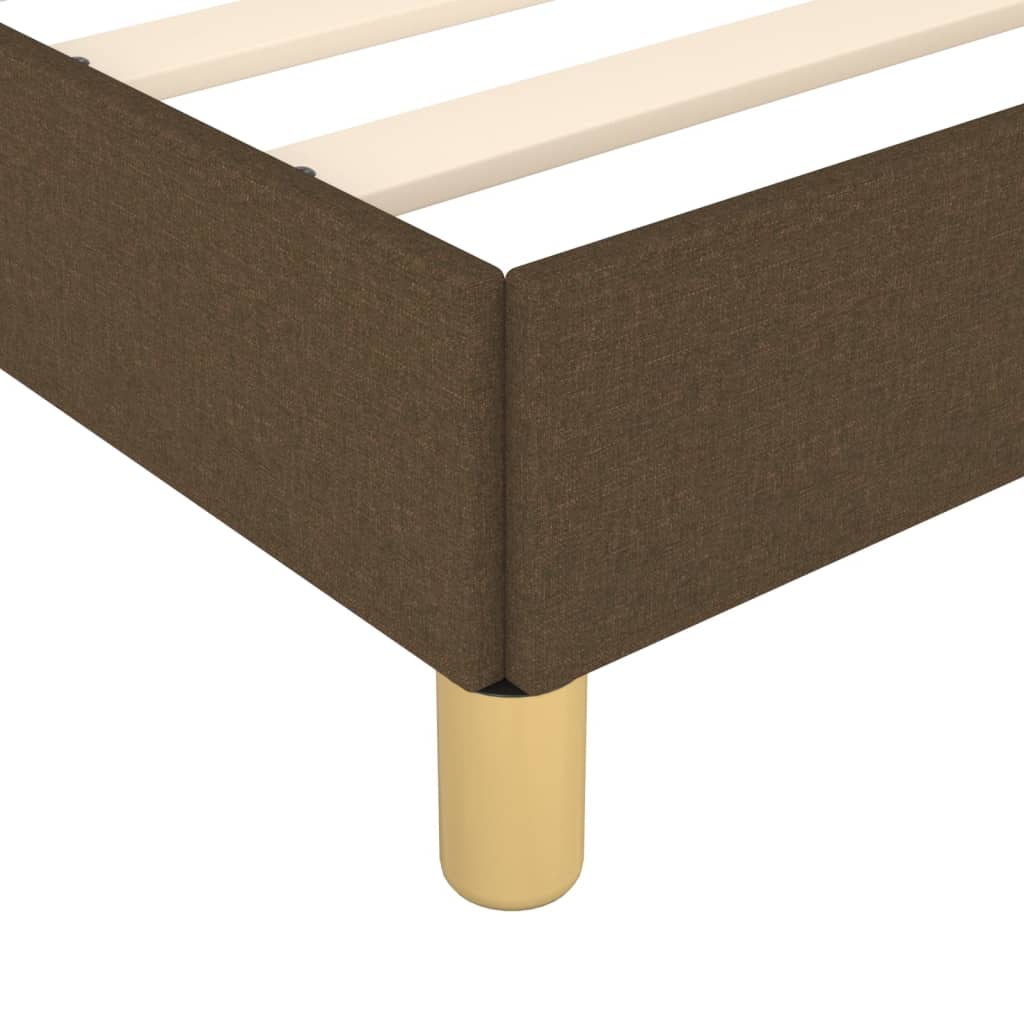 Giroletto senza Materasso Marrone Scuro 200x200 cm in Tessuto
