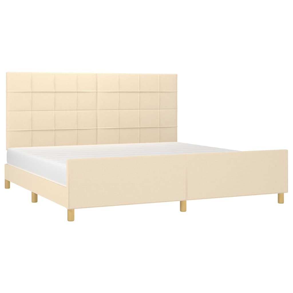 Giroletto senza Materasso Crema 200x200 cm in Tessuto