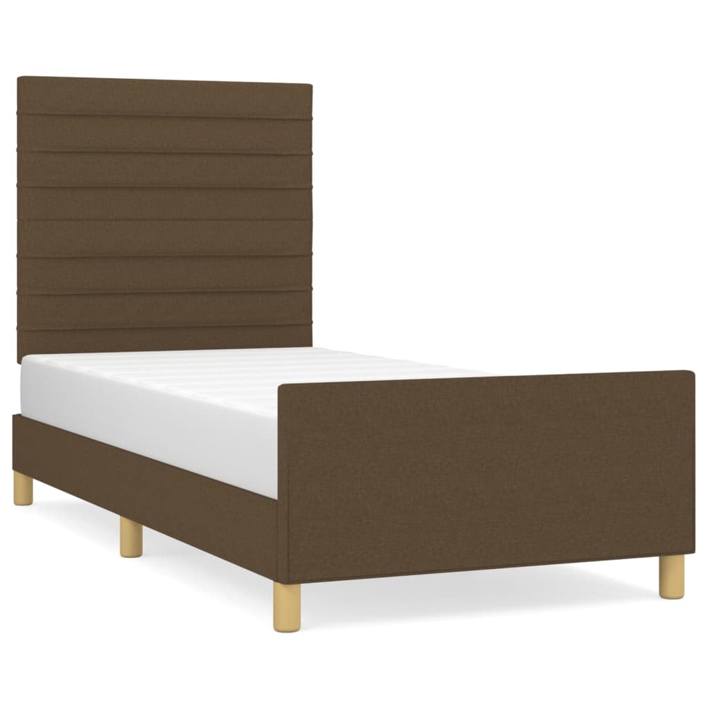 Giroletto senza Materasso Marrone Scuro 80x200 cm Tessuto