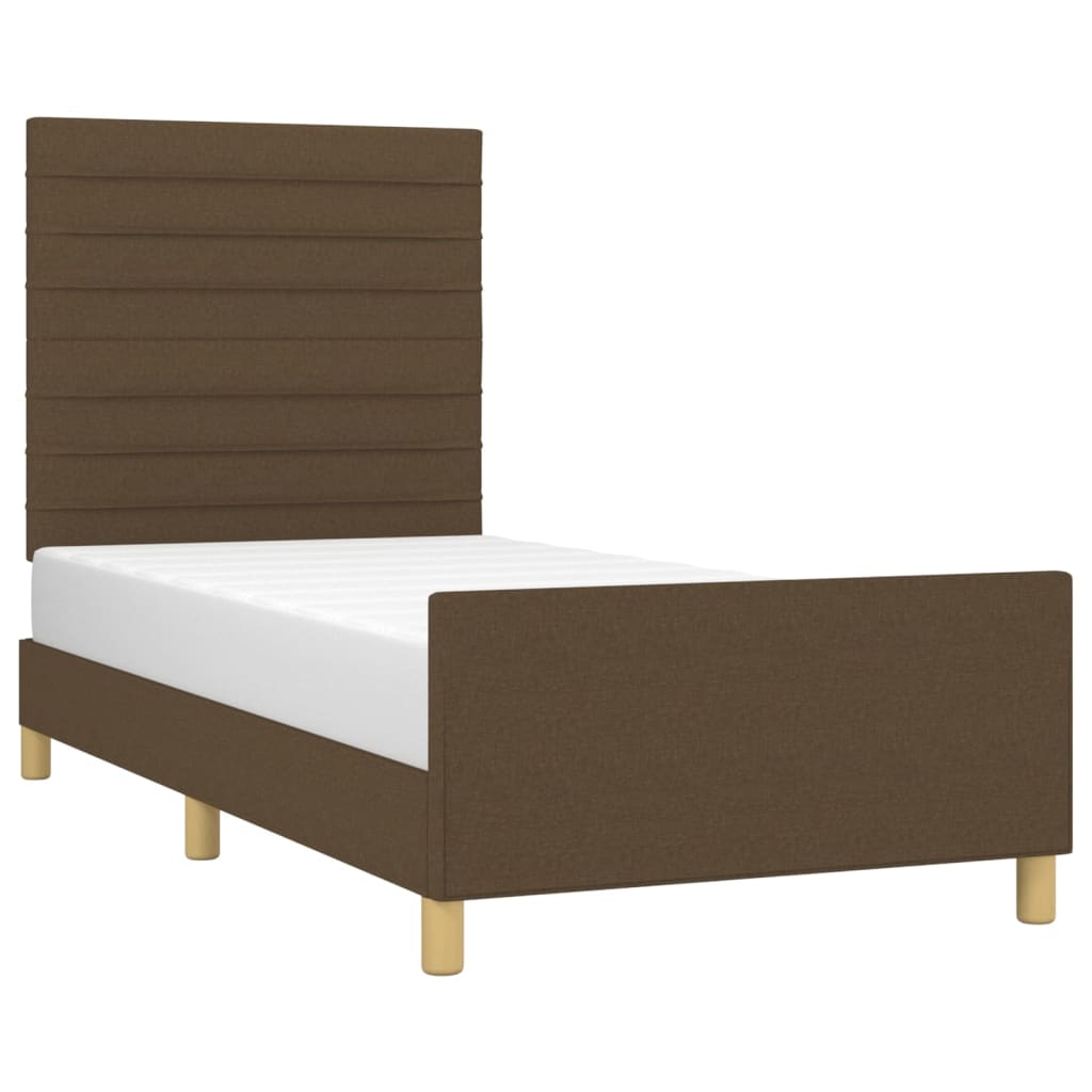 Giroletto senza Materasso Marrone Scuro 80x200 cm Tessuto