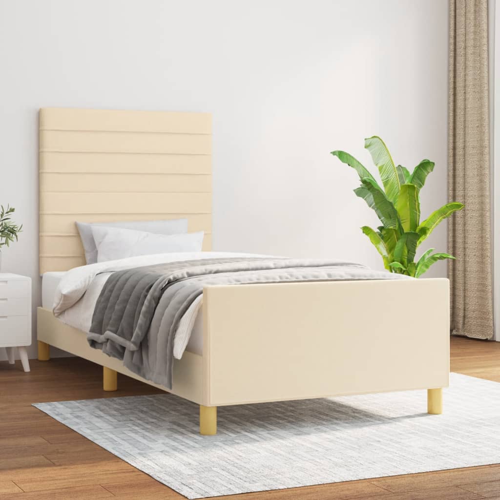 Giroletto senza Materasso Crema 90x190 cm in Tessuto
