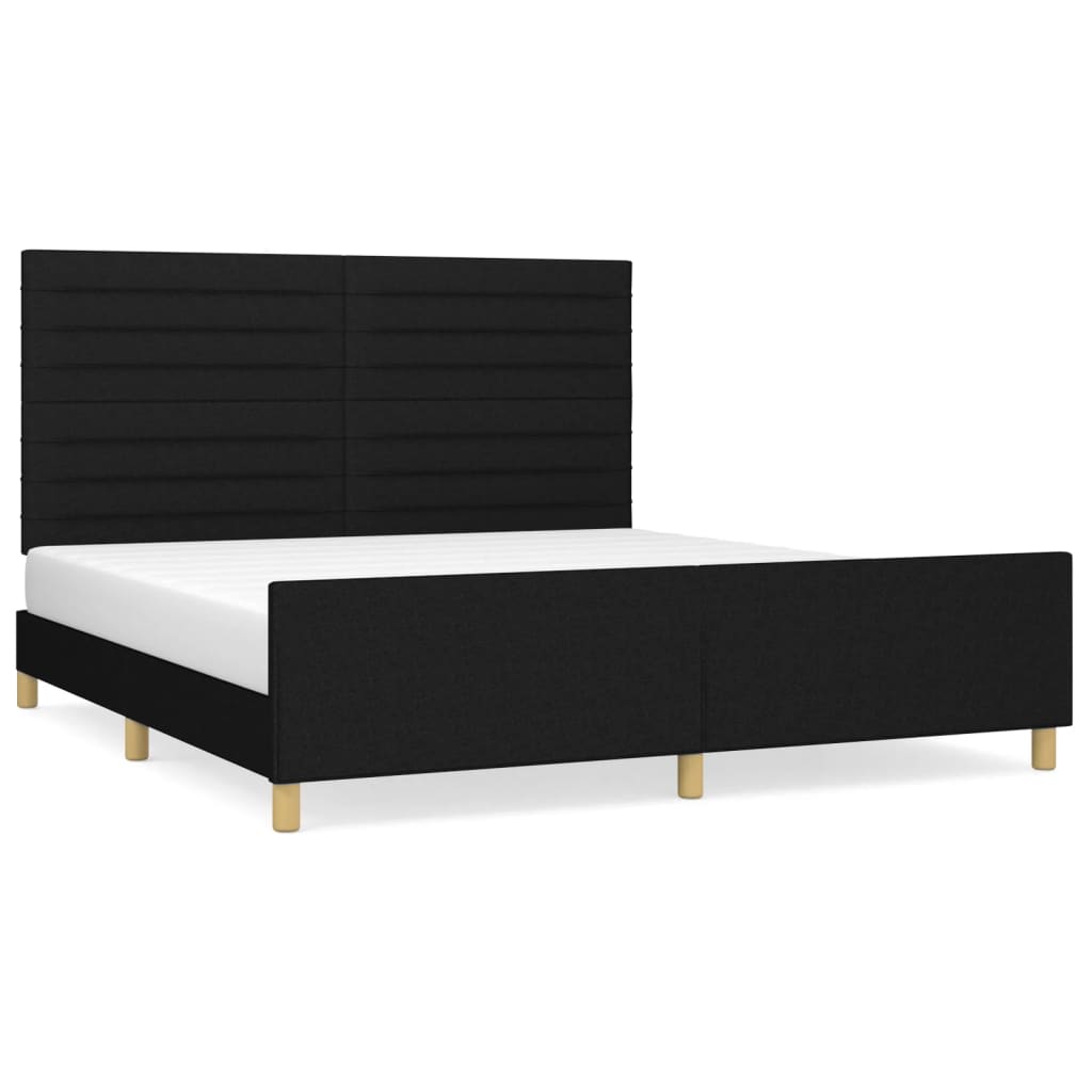 Giroletto senza Materasso Nero 160x200 cm in Tessuto