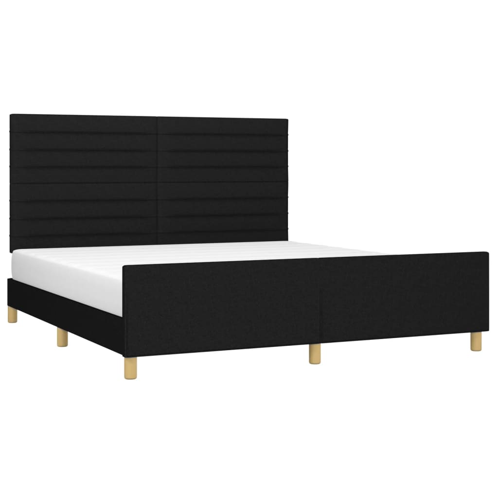 Giroletto senza Materasso Nero 160x200 cm in Tessuto