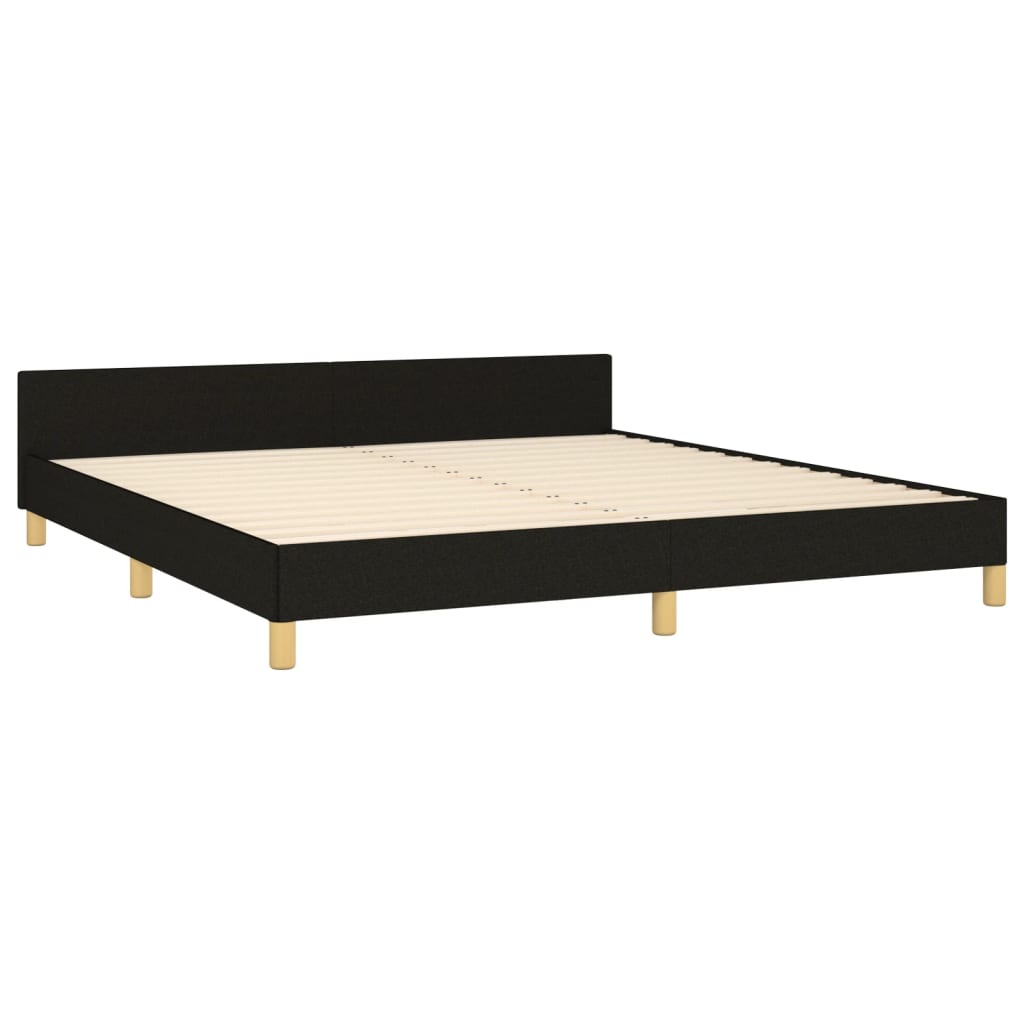 Giroletto senza Materasso Nero 160x200 cm in Tessuto