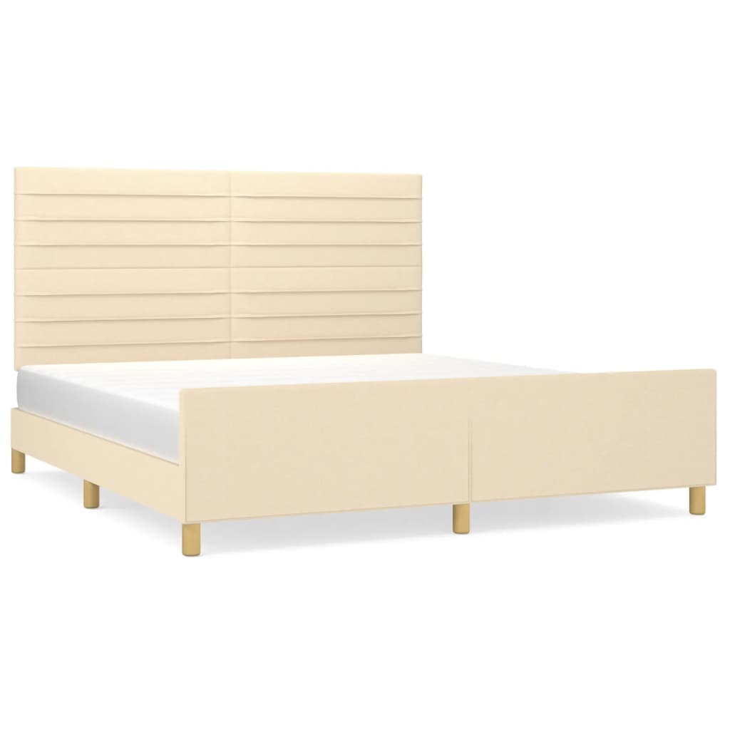 Giroletto senza Materasso Crema 180x200 cm in Tessuto