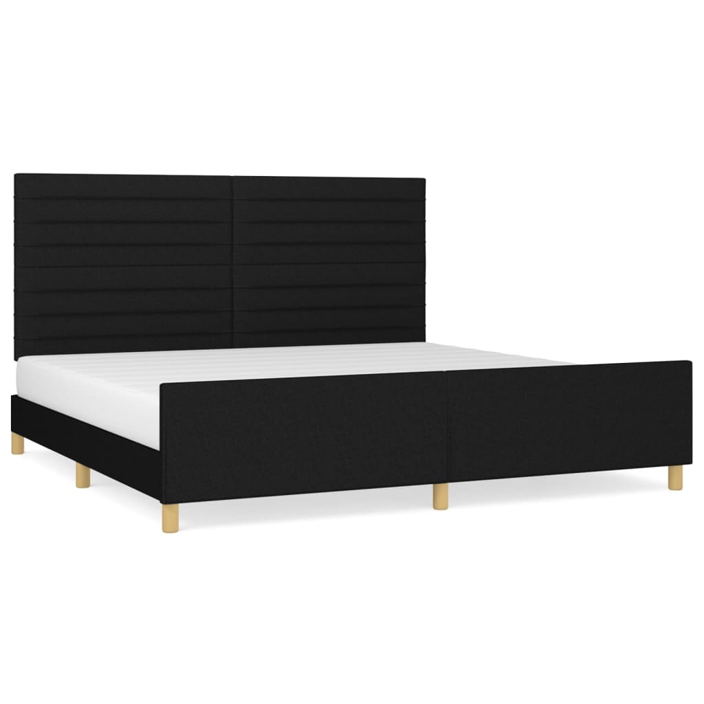 Giroletto senza Materasso Nero 200x200 cm in Tessuto
