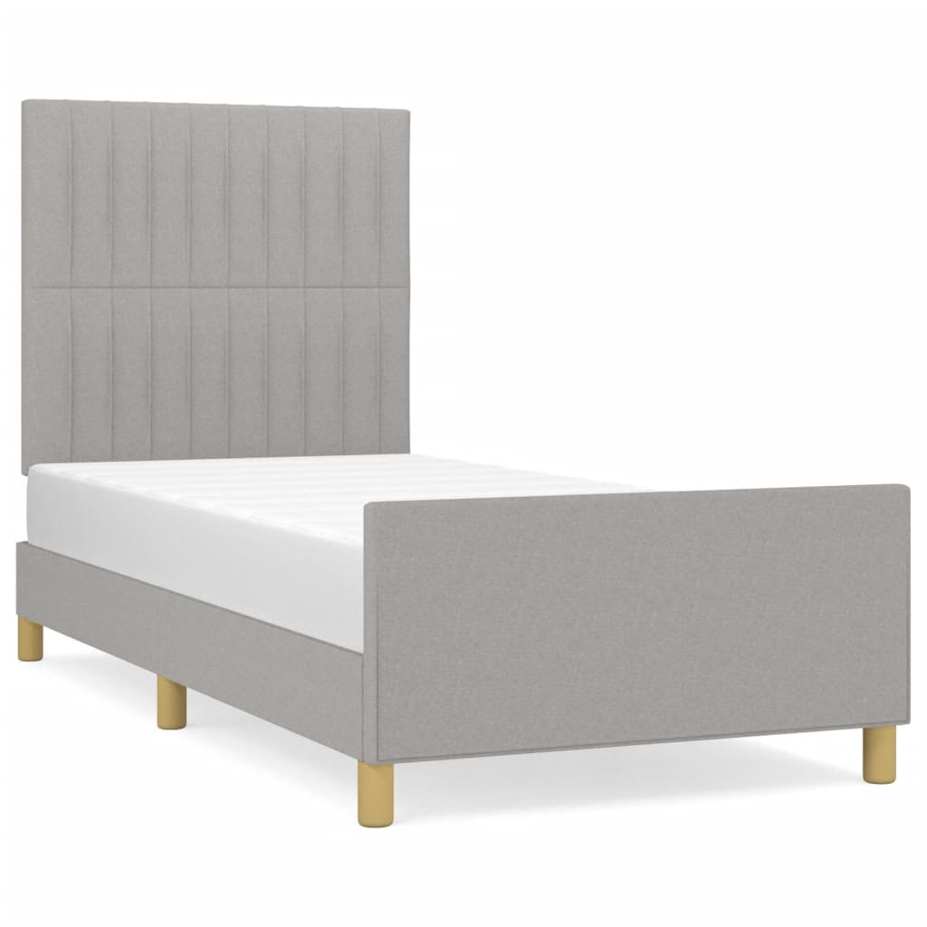 Giroletto senza Materasso Grigio Chiaro 80x200 cm Tessuto