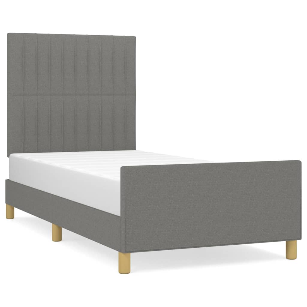 Giroletto senza Materasso Grigio Scuro 90x190 cm Tessuto