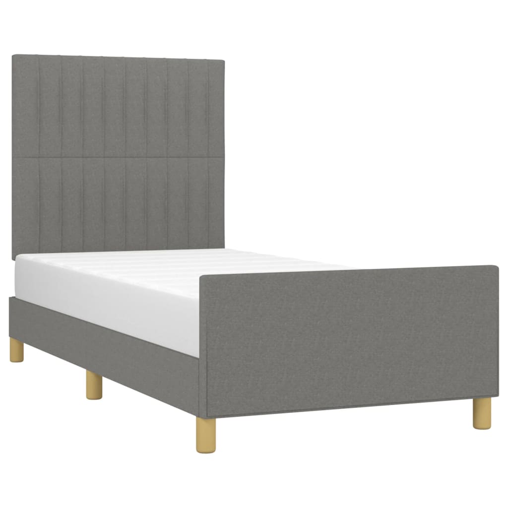 Giroletto senza Materasso Grigio Scuro 90x190 cm Tessuto