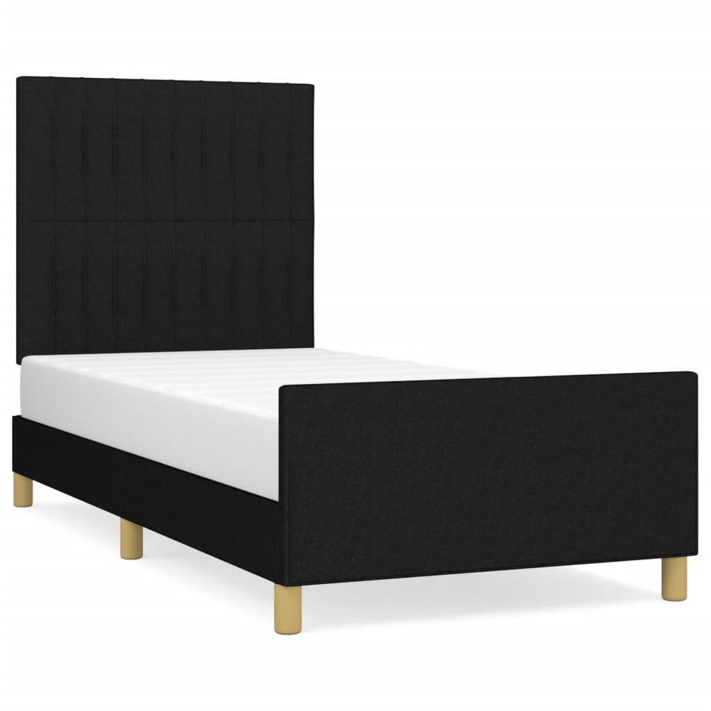 Giroletto senza Materasso Nero 100x200 cm in Tessuto