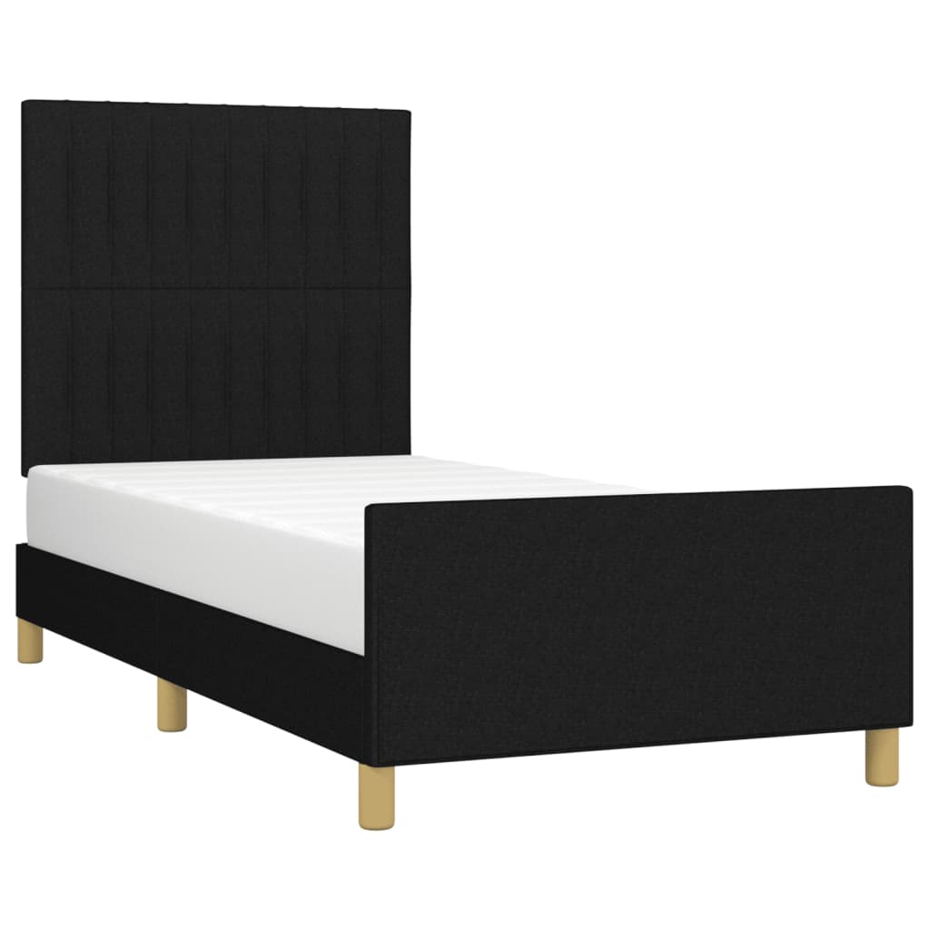 Giroletto senza Materasso Nero 100x200 cm in Tessuto