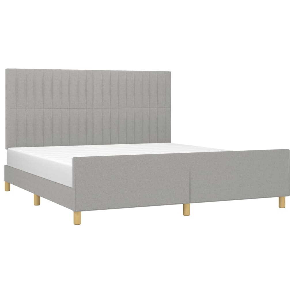 Giroletto senza Materasso Grigio Chiaro 160x200 cm Tessuto