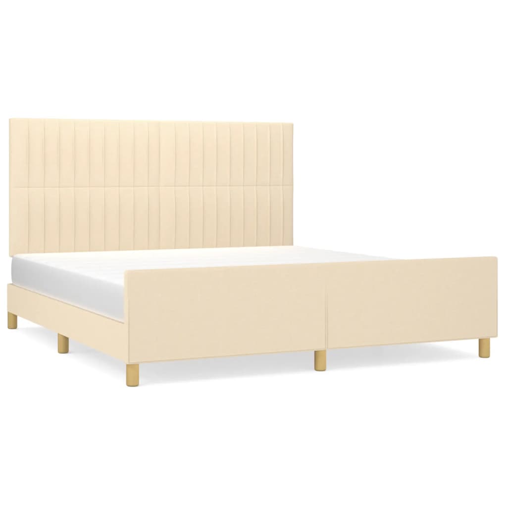 Giroletto senza Materasso Crema 160x200 cm in Tessuto