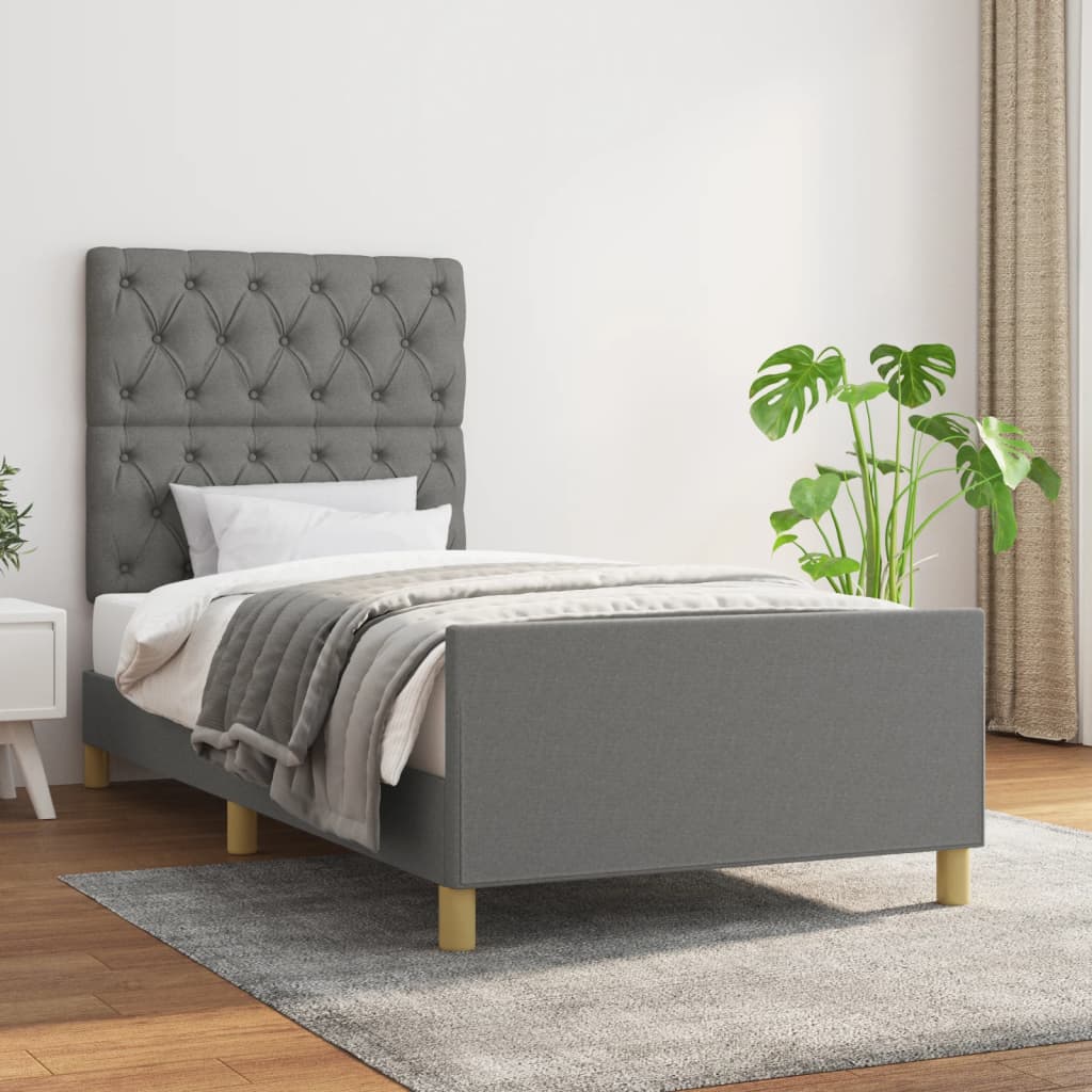 Giroletto senza Materasso Grigio Scuro 80x200 cm Tessuto