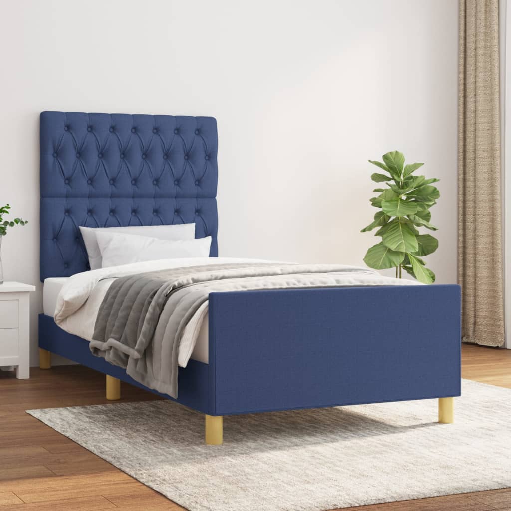 Giroletto senza Materasso Blu 90x190 cm in Tessuto