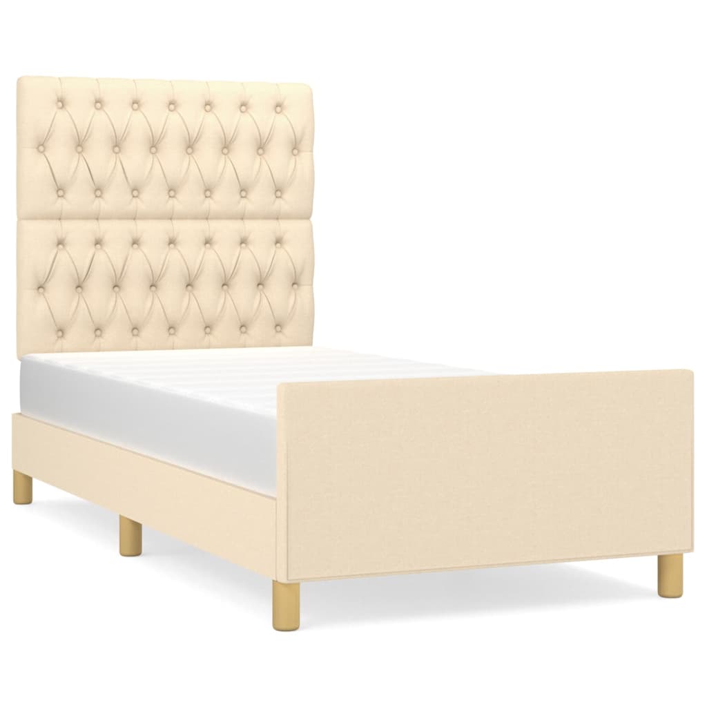 Giroletto senza Materasso Crema 90x200 cm in Tessuto