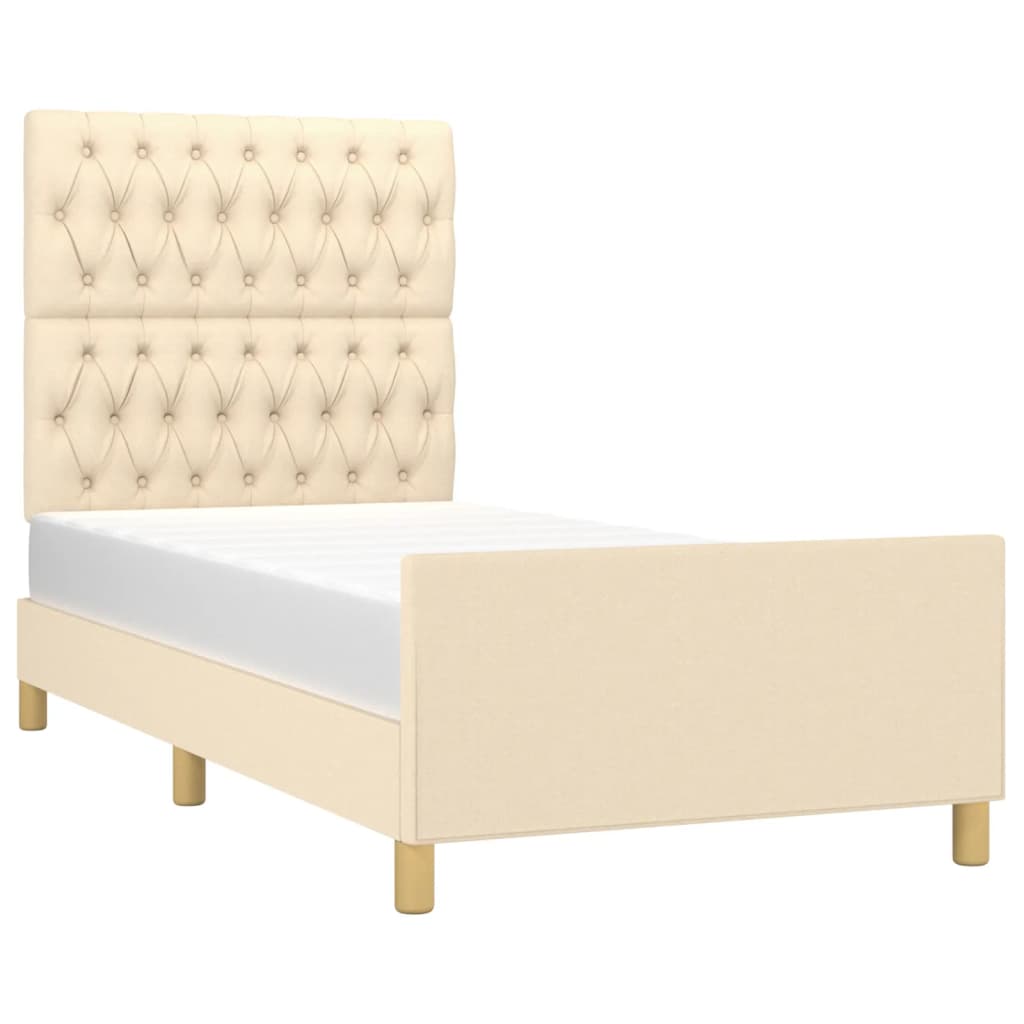 Giroletto senza Materasso Crema 90x200 cm in Tessuto