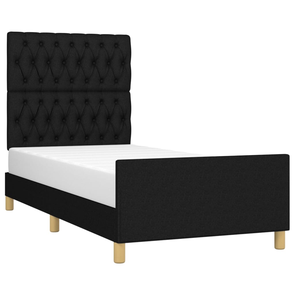 Giroletto senza Materasso Nero 100x200 cm in Tessuto