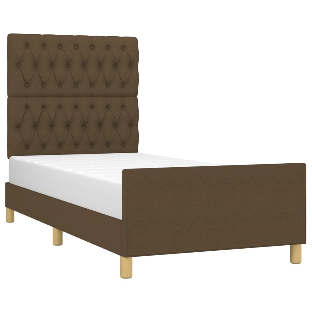 Giroletto senza Materasso Marrone Scuro 100x200 cm Tessuto