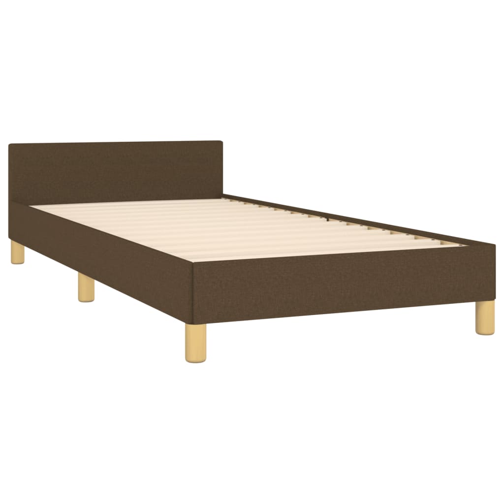 Giroletto senza Materasso Marrone Scuro 100x200 cm Tessuto