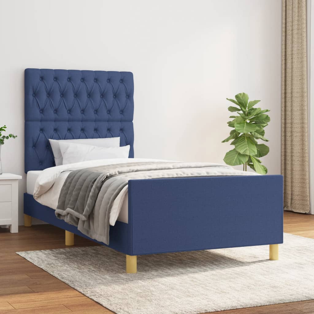 Giroletto senza Materasso Blu 100x200 cm in Tessuto