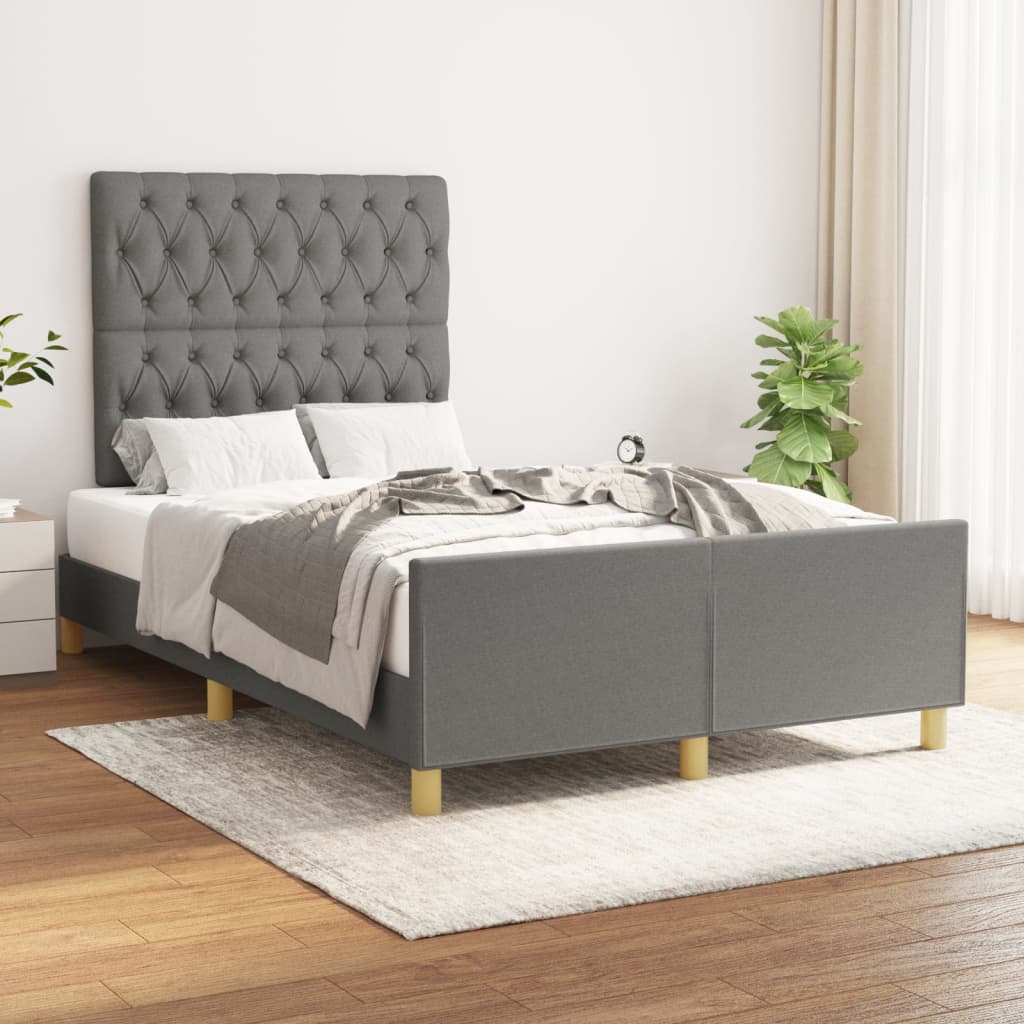 Giroletto senza Materasso Grigio Scuro 120x200 cm Tessuto