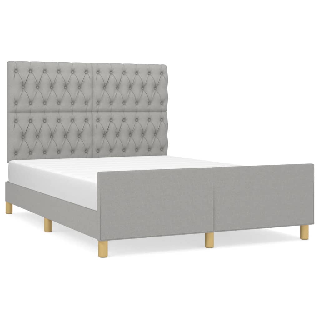Giroletto senza Materasso Grigio Chiaro 140x190 cm Tessuto