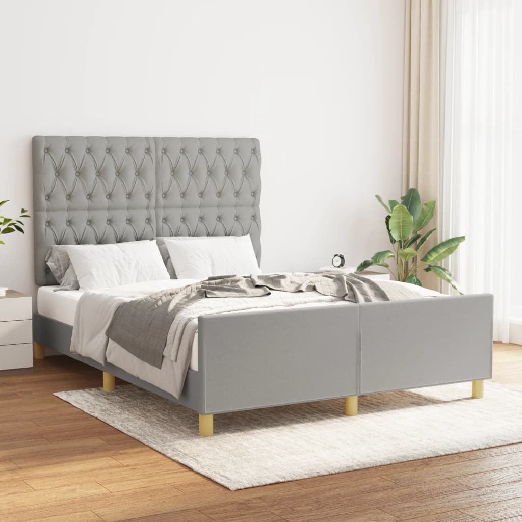 Giroletto senza Materasso Grigio Chiaro 140x190 cm Tessuto